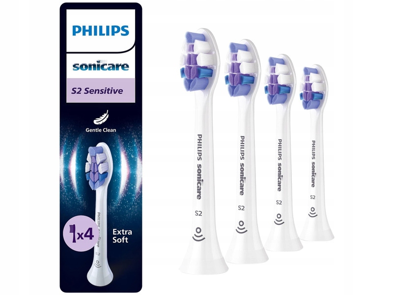 Oryginalne końcówki Philips Sonicare S2 HX6054/87 Bardzo miękkie 4 szt.