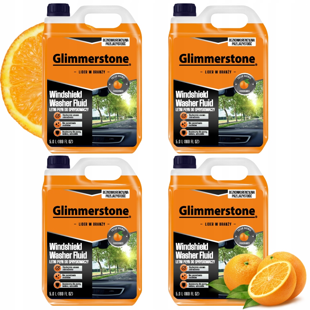 КАЧЕСТВО-GLIMMERSTONE ЛЕТНЯЯ ЖИДКОСТЬ ДЛЯ ОМЫВАТЕЛЯ ОКОН 20Л СВЕЖИЙ АПЕЛЬСИН