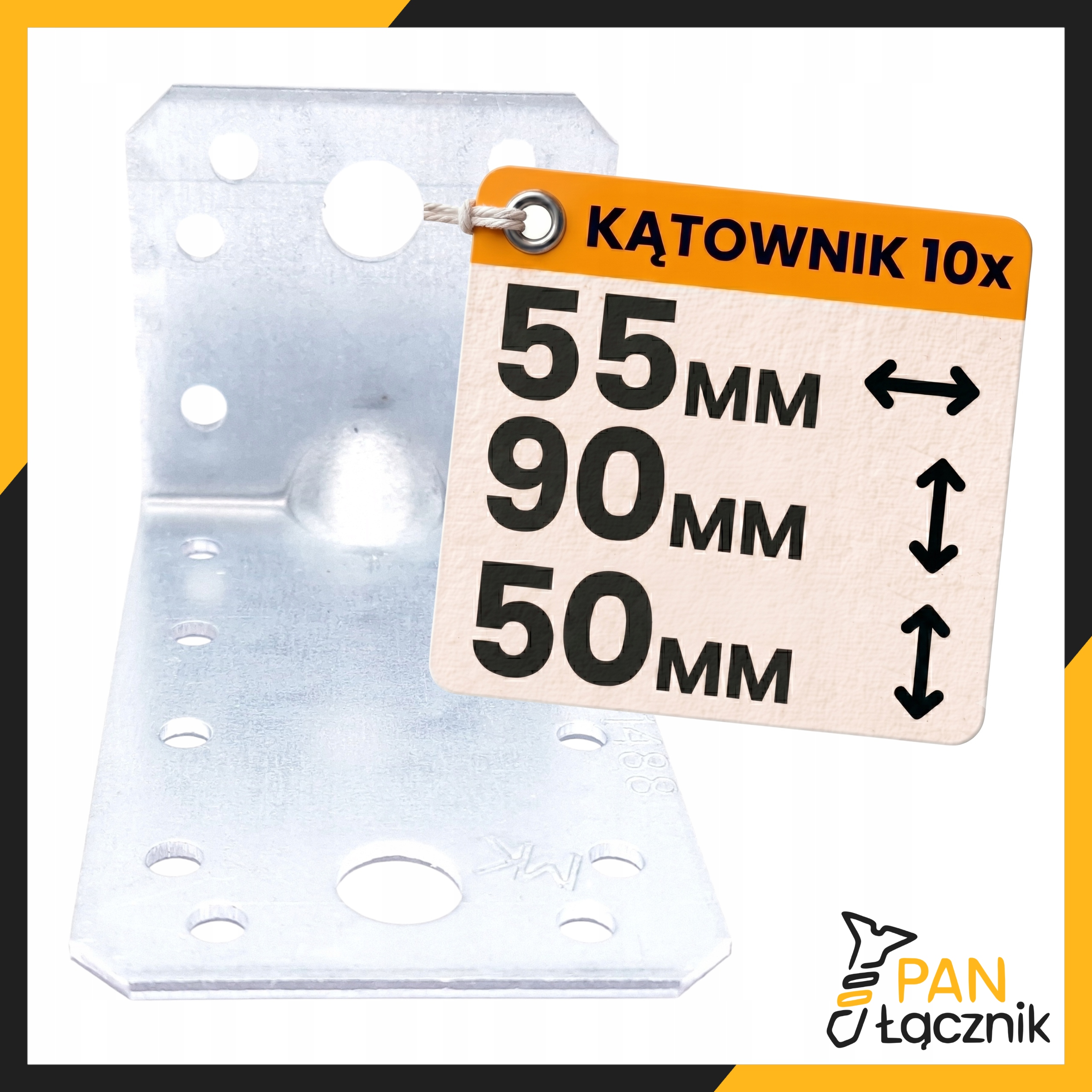 Kątownik Montażowy KPL12 Łącznik Ciesielski 50x50x35x2,0 Stal Ocynk 10szt