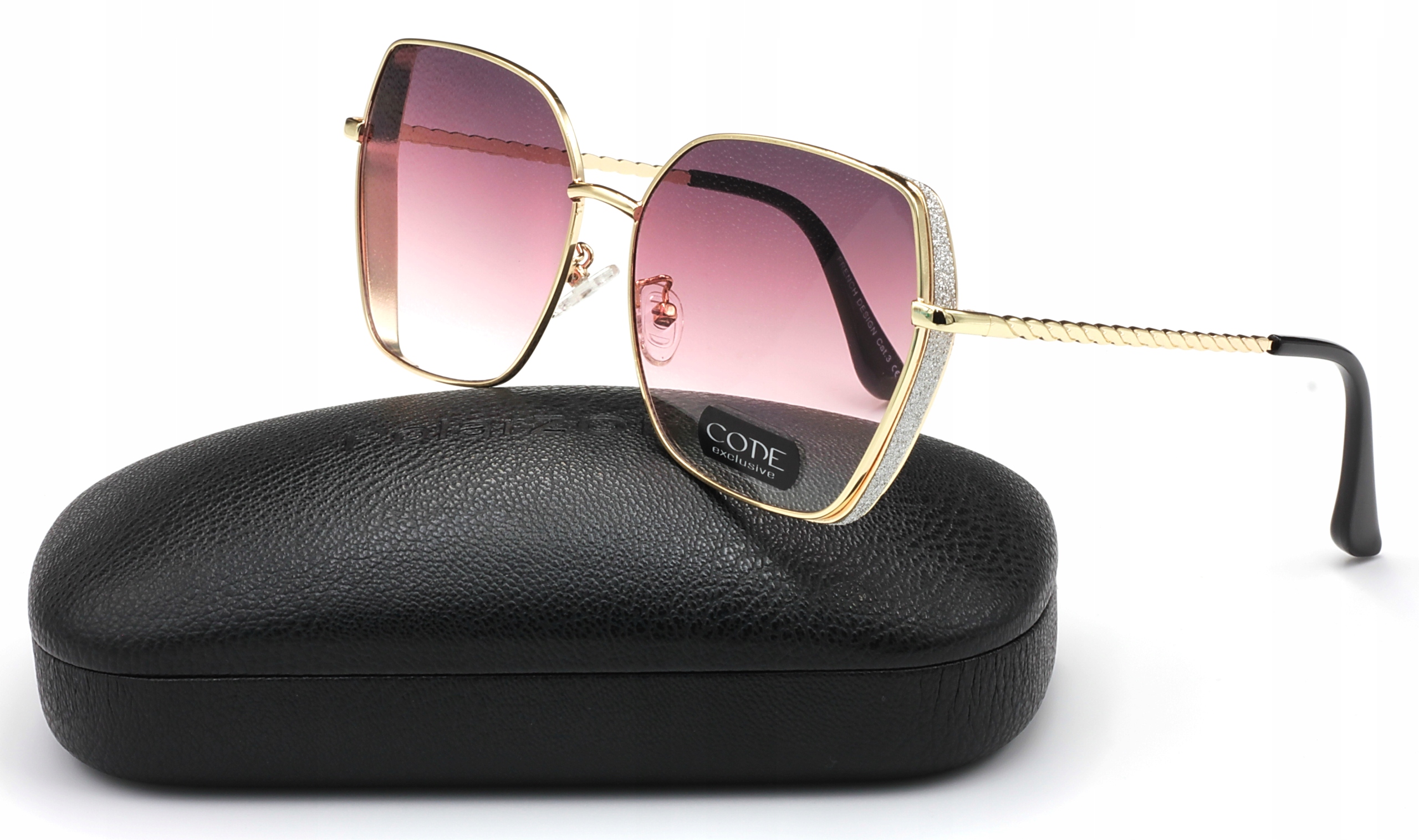 OKULARY PRZECIWSŁONECZNE DAMSKIE CIENIOWANE ETUI