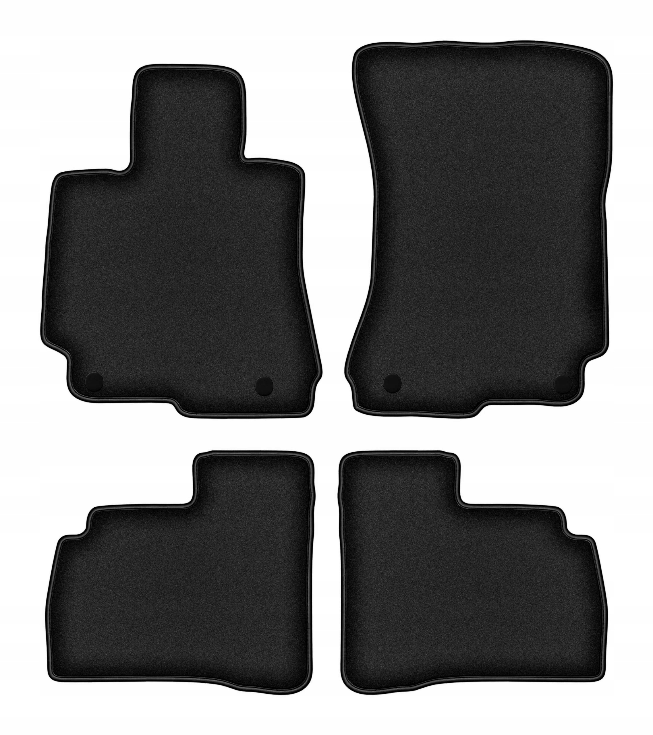 Velúrové koberčeky pre Mercedes W221 2005-2013 komplet Durban čierne 4 ks