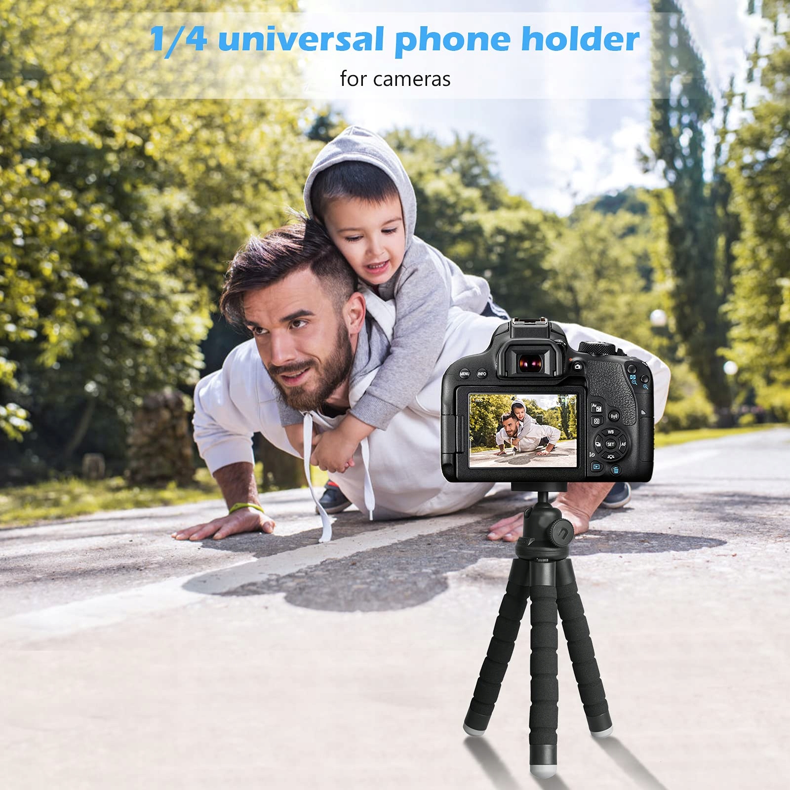 UBEESIZE Statyw Mini Do Smartfona I Kamery Z Pilotem Bluetooth Czarne — miniatura 3