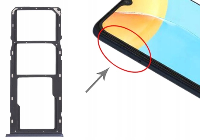 SZUFLADKA SZUFLADA PODSTAWKA UCHWYT TACKA KARTY SIM PAMIĘCI OPPO A15 A15s Pasuje do modelu OPPO A15 A15s CPH2179