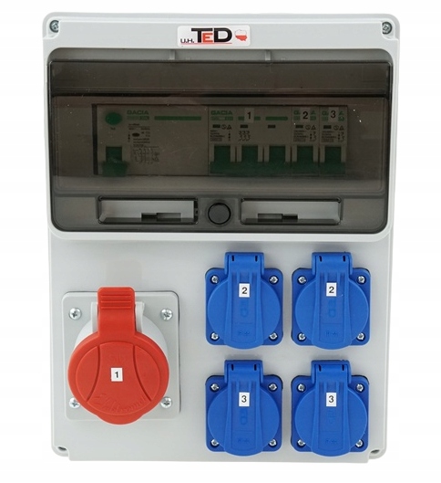 Stavební Rozvaděč 400V 16A/5P 4 X 250V 16A Zabezpečený