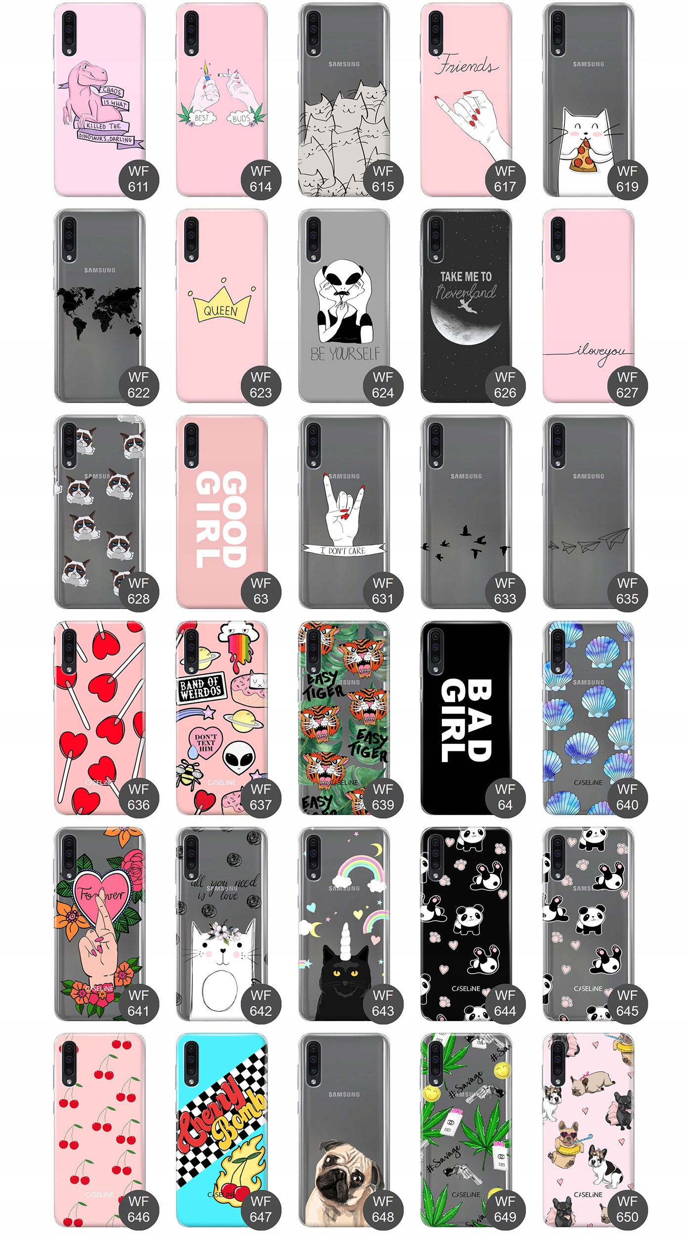 Samsung A50 slim case guma wzory