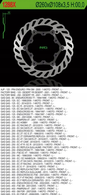 Brzdový Kotúč Predný Gas Gas 125/ 200/250/300/400/ 450/515