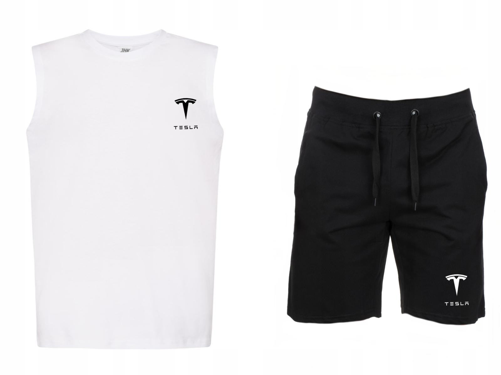 Sada: Tílko Bez Tričko Krátké Kraťasy Tesla Pánské XL