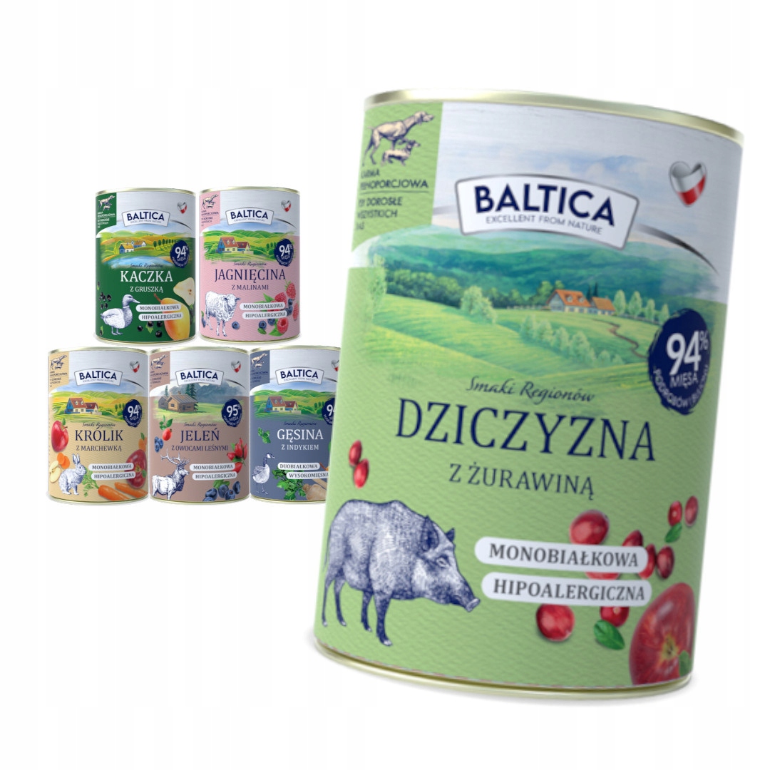 Levně Baltica Mix Chutí 6x400 g Bezobilné Vlhké Krmivo pro psy Drůbež Zvěřina