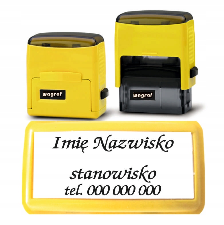 Pieczątka Wagraf 2 wielkość odbicia 38x14 mm do 4 linii tekstu WZORY