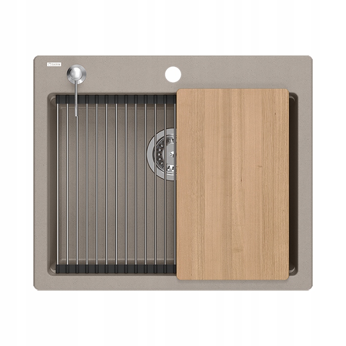 Quadron Drez Kurt 110 Kuchynský drez Granit Taupe Sada 59,5 x 50 cm