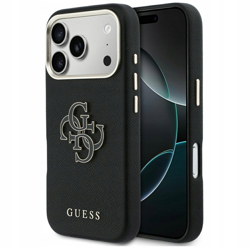 Pouzdro Guess Fw Resin Logo pro iPhone 17 Pro Max, černé