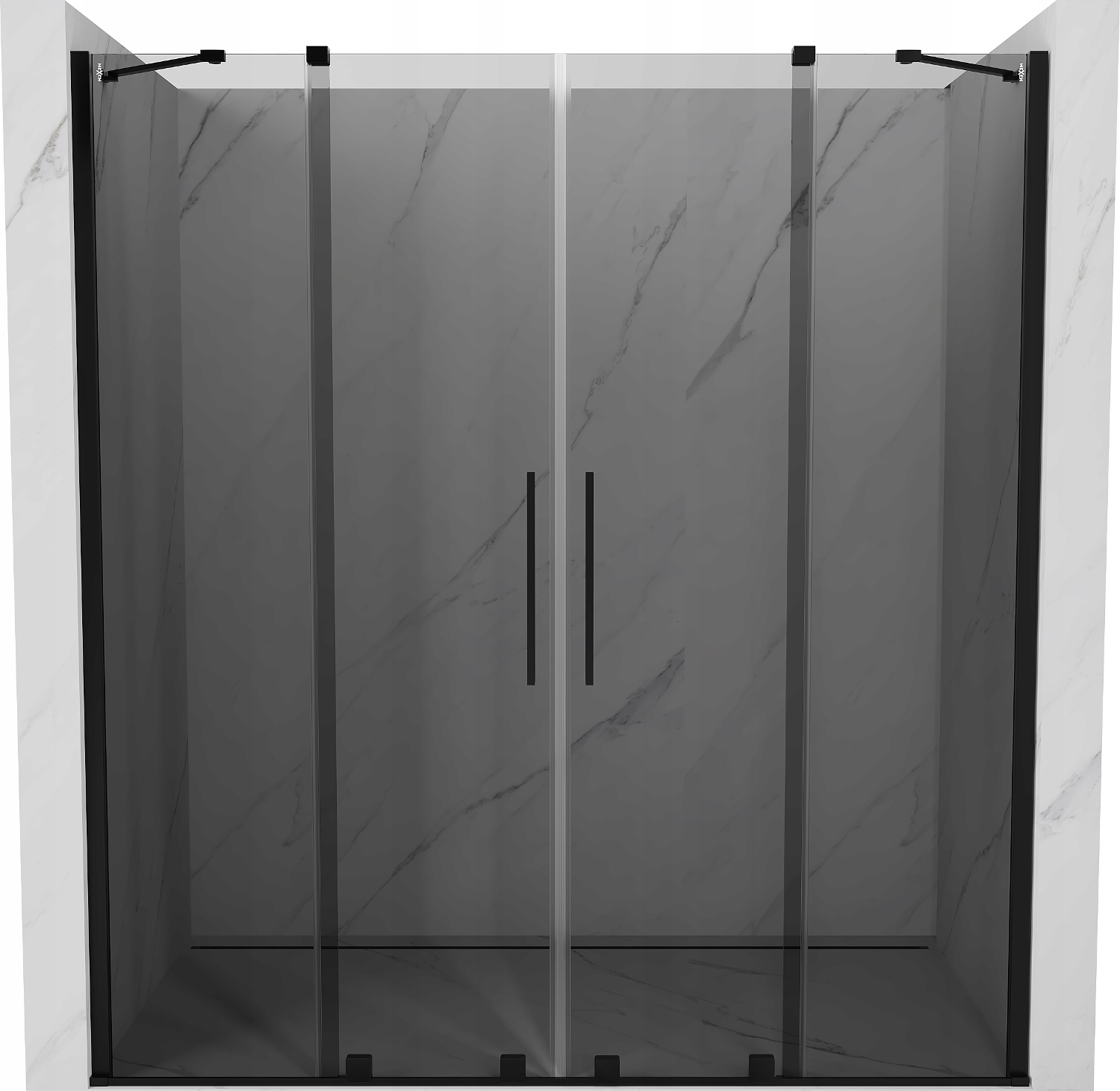 Mexen Velar Duo Drzwi Prysznicowe Rozsuwane 180 CM Grafit Czarne