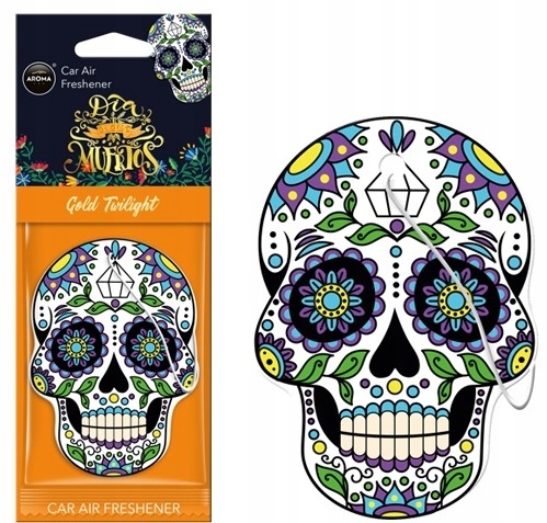 Zapach Samochodowy Do Auta Zawieszka Na Lusterko Muertos Gold Tatoo czaszka