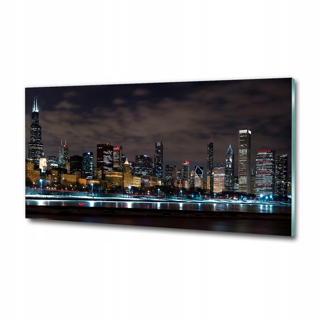 

Foto-obraz szklany duży druk Chicago nocą