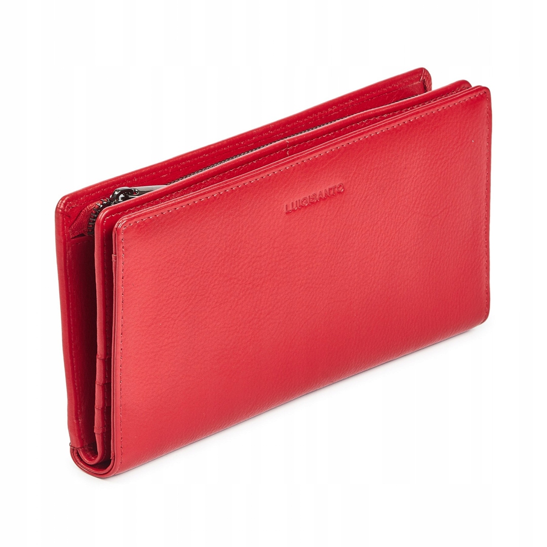 Dámská peněženka Červená Přírodní kůže Prostorná Peněženka Podlouhlá