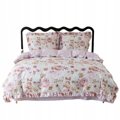 Pościel Z Falbanką 200x220W Kwiaty