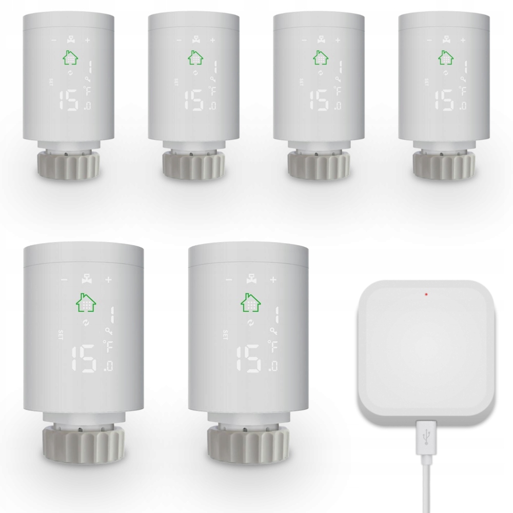 

Termostat Grzejnikowy 6 szt Bramka Tuya ZigBee