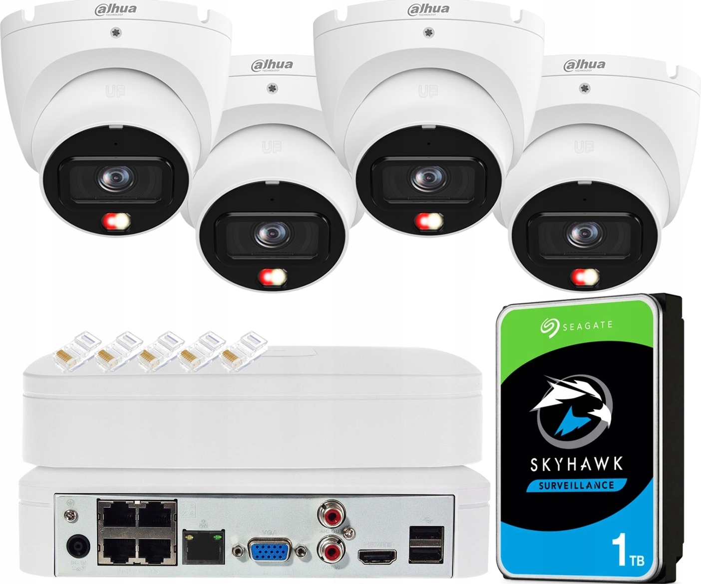 8Mpx monitorovacia sada Dahua 4 kamery IPC-HDW1839T-A-IL Smart Dual Light