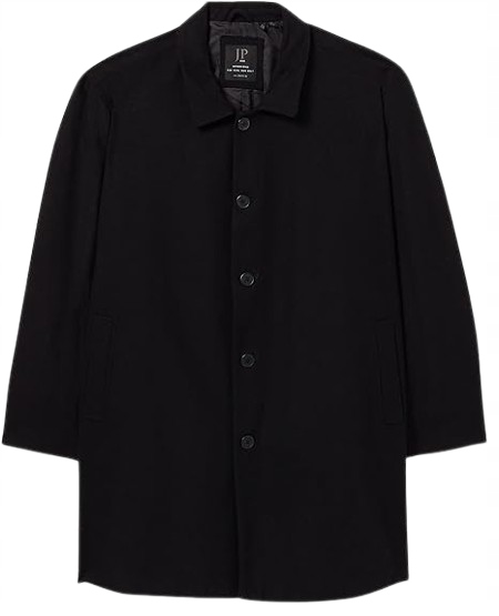 Pánský Černý Klasický Kabát S Vlnou 3XL Jzf