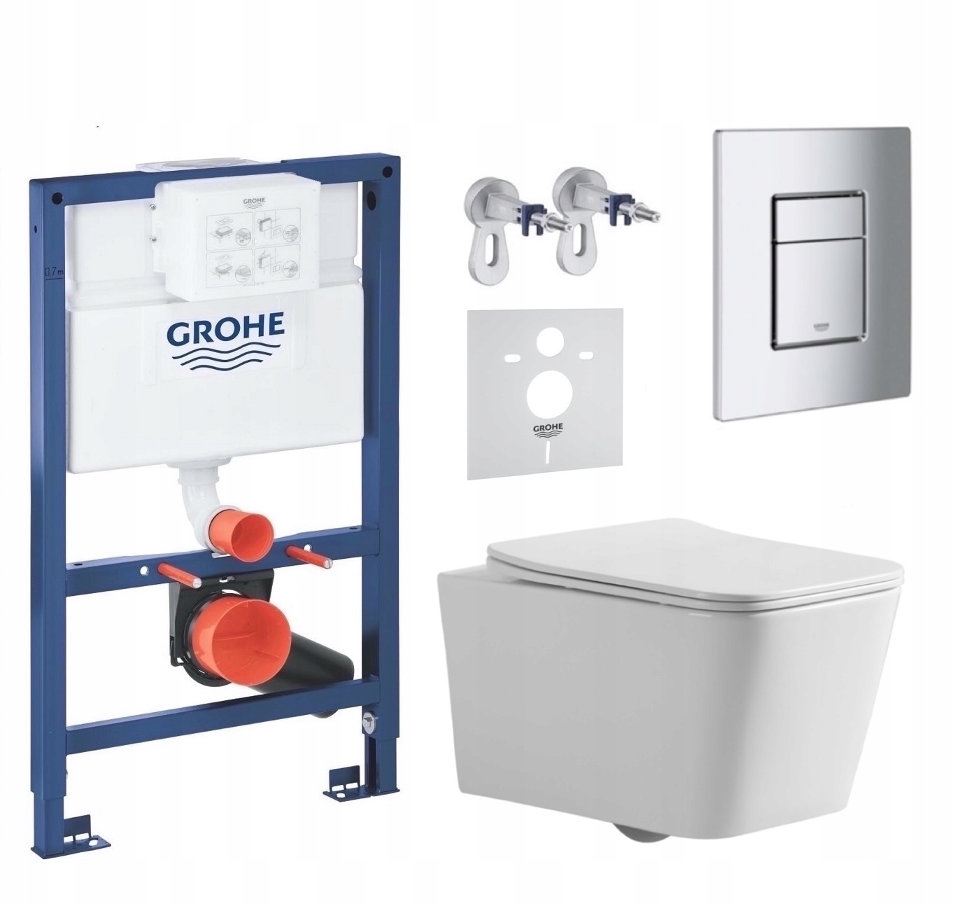 7v1 Podomietková Súprava Wc Stelaz Grohe 820 mm Wc Miska Tornado Tlačidlo