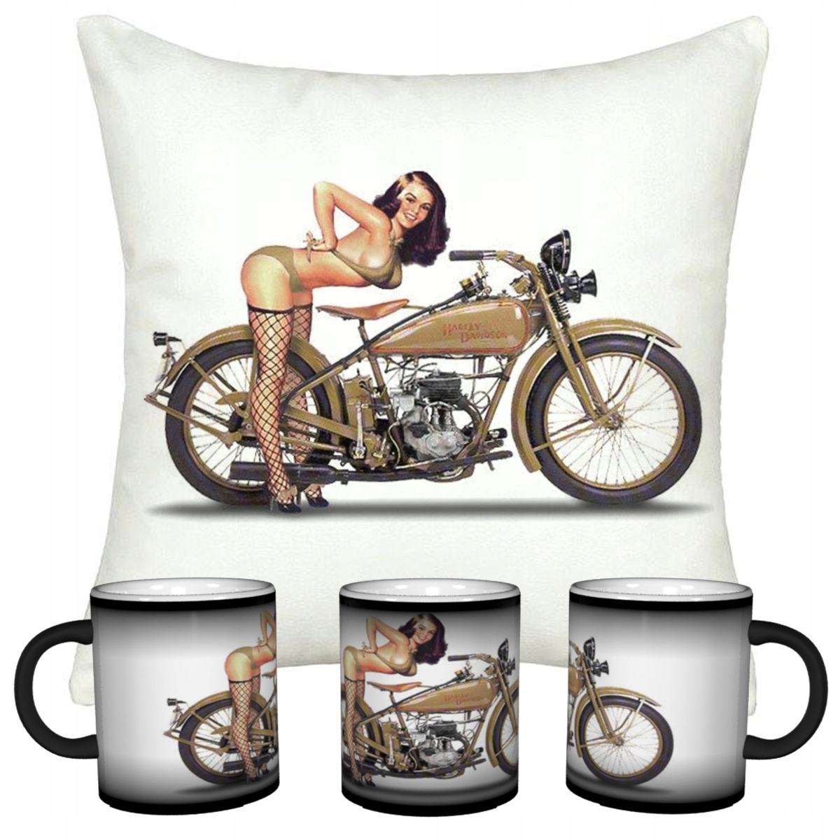 НАБОР HARLEY DAVIDSON ВОЛШЕБНАЯ ЧАШКА + ПОДУШКА