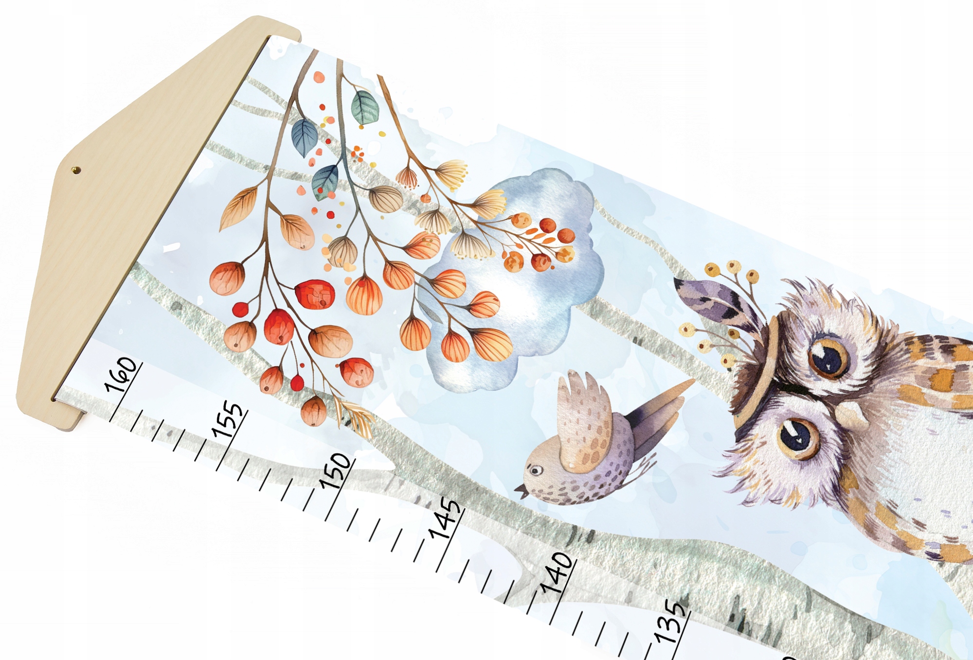 Miarka wzrostu dla dzieci na PŁÓTNIE Zwierzęta leśne II białe tło Imię Data Płeć chłopcy dziewczynki