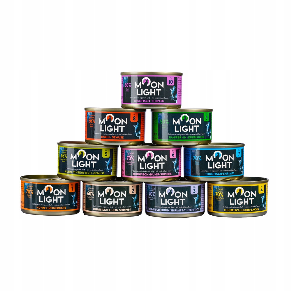 Levně Moonlight Dinner 10 x 80 g MIX všech příchutí Vlhké Krmivo Kočky