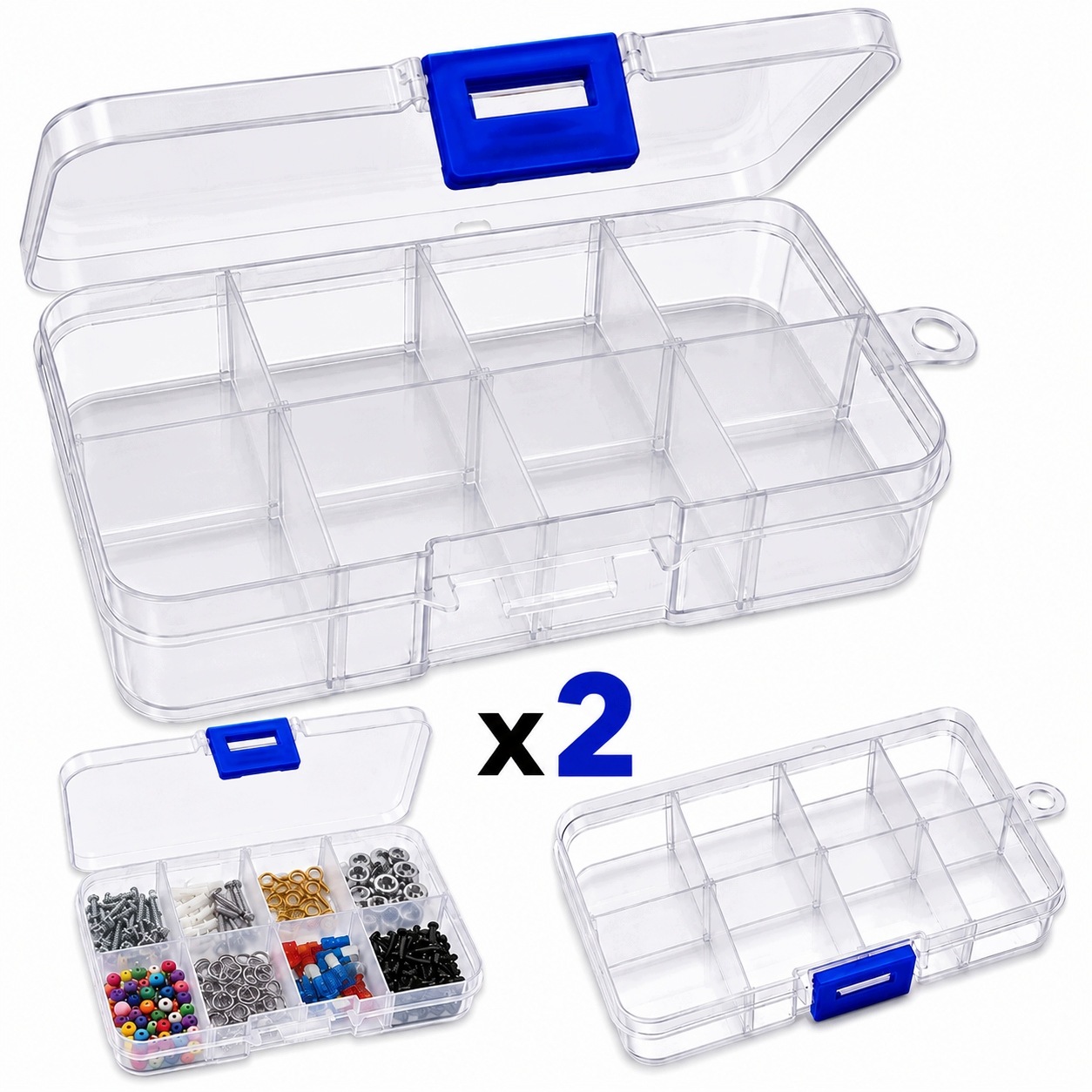 Organizer na Drobiazgi 8 Przegródek Pojemnik Małe Śrubki 11cm Oldman 2szt