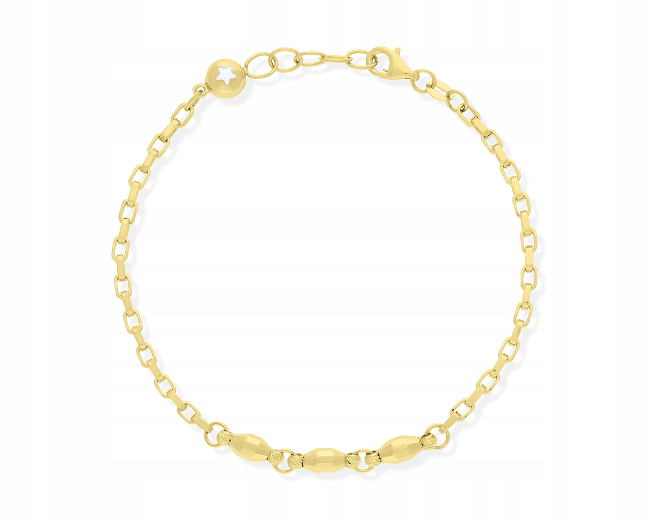 Zlatý náramek 585 Módní vzor pro ženy Diamantovaný Okázalý