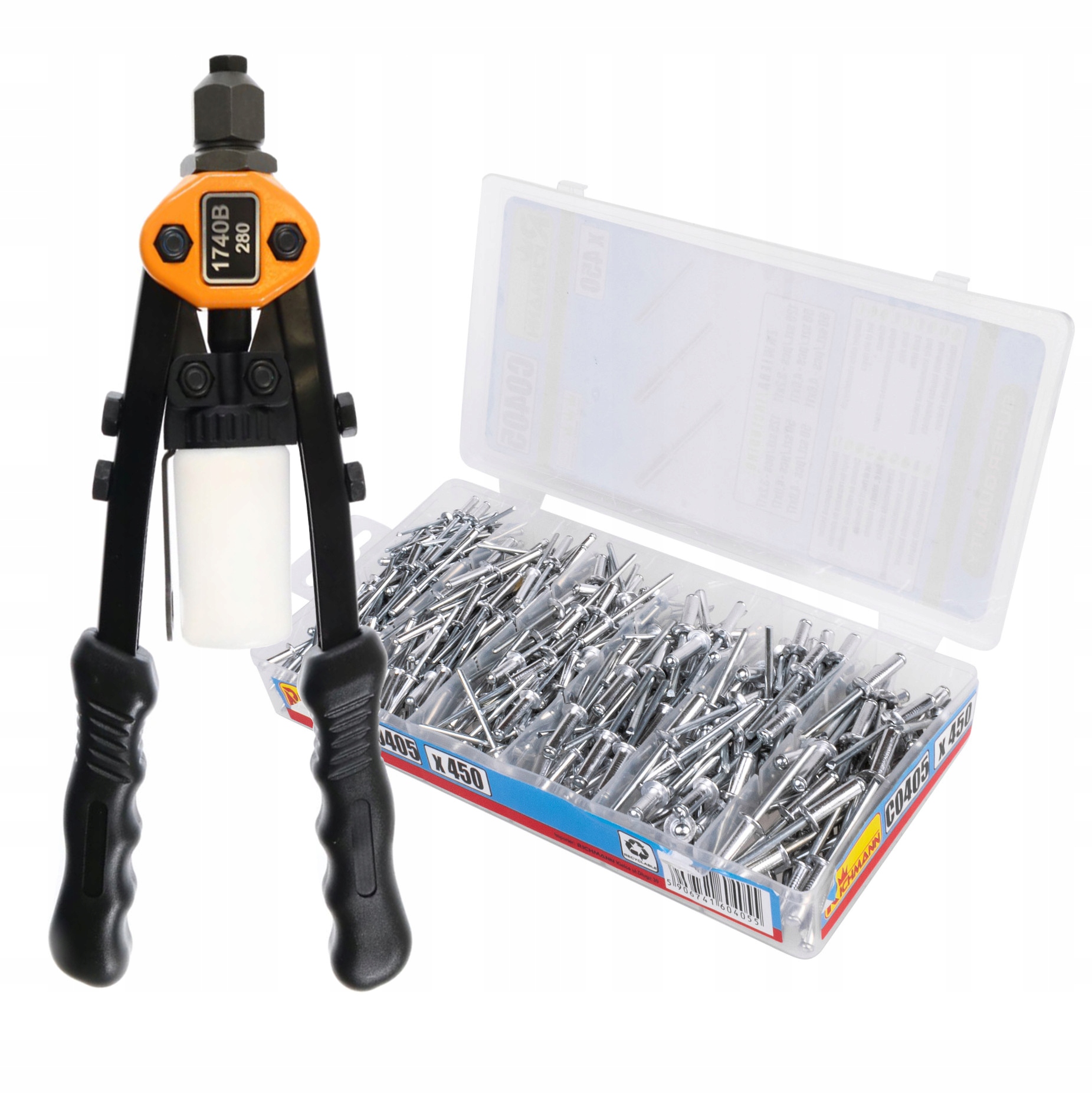 Ручной клепальщик 28 см регулируемый набор заклепок