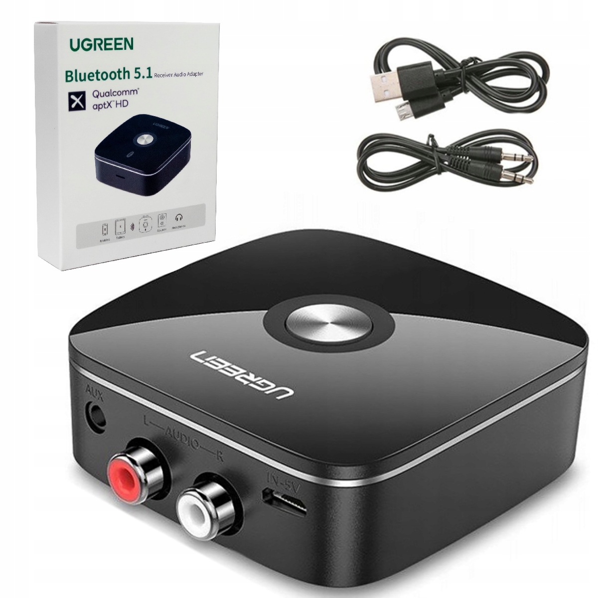 

Adapter odbiornik Bluetooth Ugreen 2xRCA Jack aptX