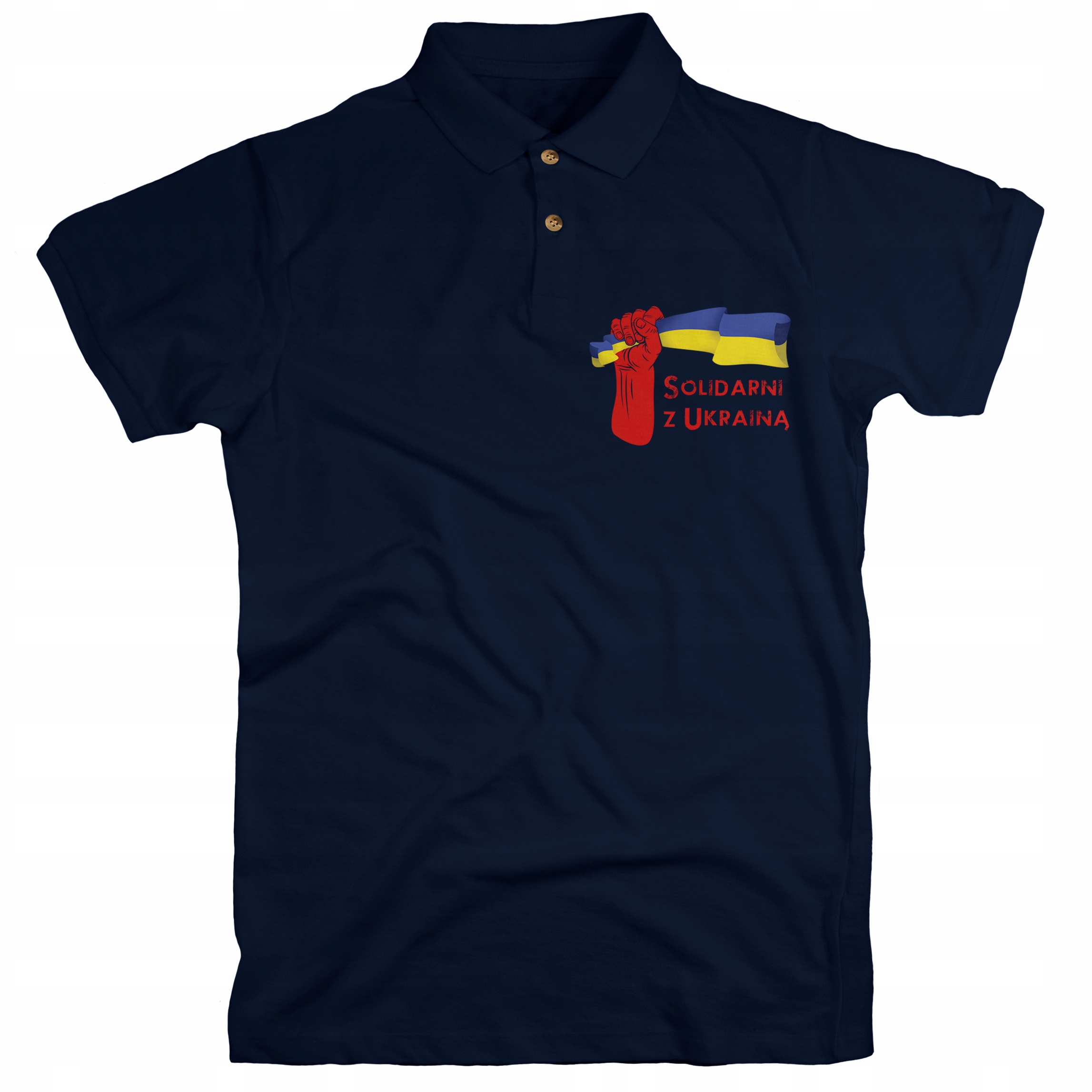 

Koszula Polo Solidarni z Ukrainą Nadruk wojna