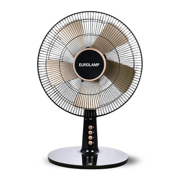 Stolní ventilátor černo-zlatý 35 cm 40 W – styl, výkon a tichý provoz