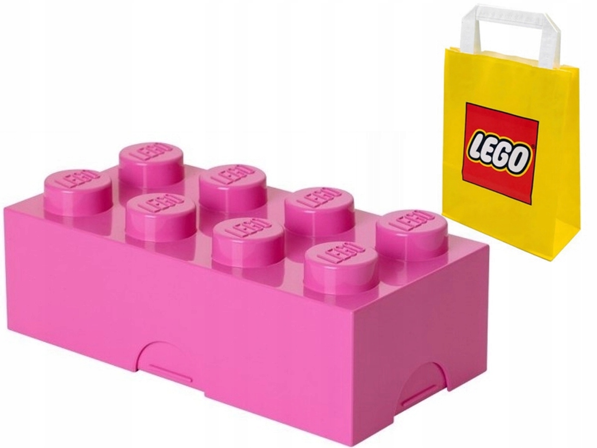 Lego Pojemnik Na Śniadanie Klocek 8 Lunchbox Śniadaniówka Różowy Torba