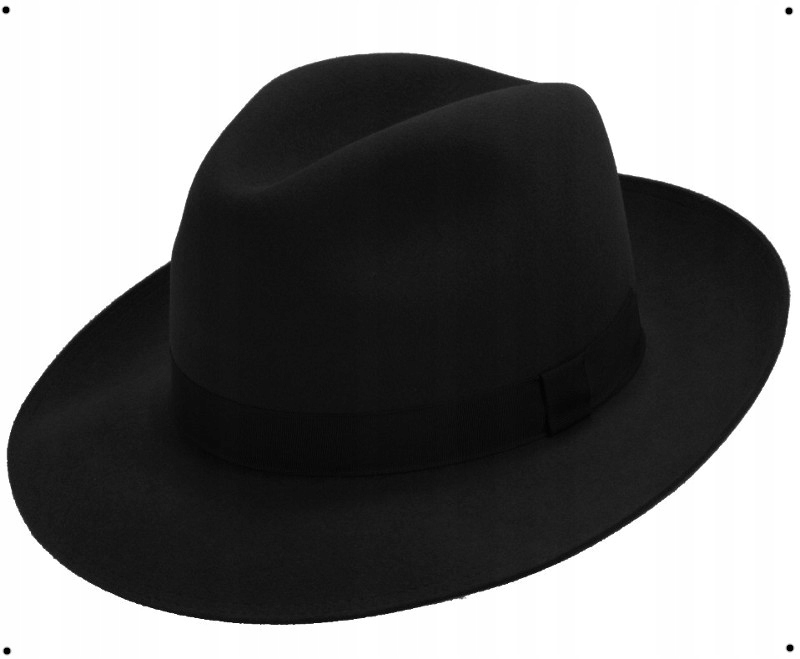 Pánský vlněný klobouk fedora Martin III, černý