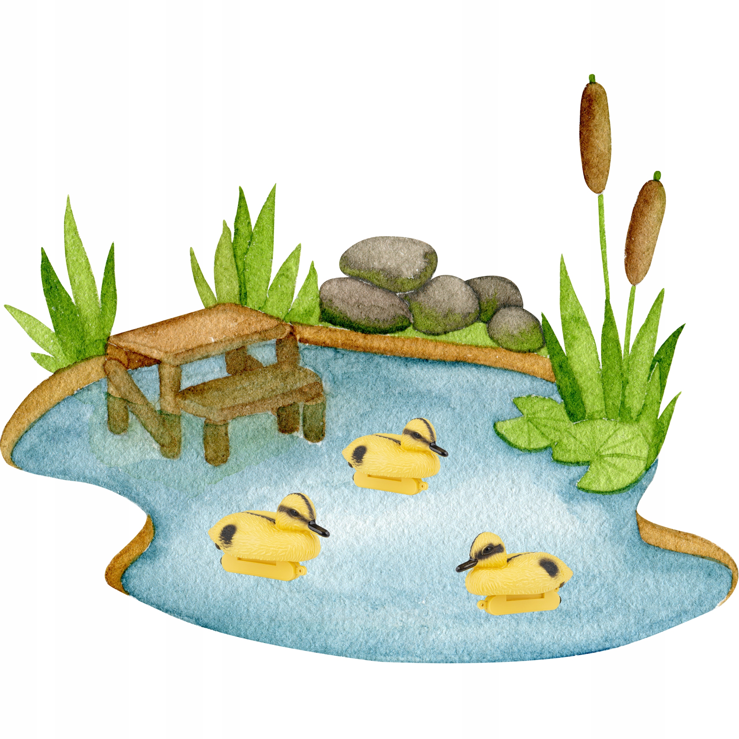 KACZUSZKI OZDOBA DO OCZKA STAWU WODNEGO ZESTAW 3 SZTUKI