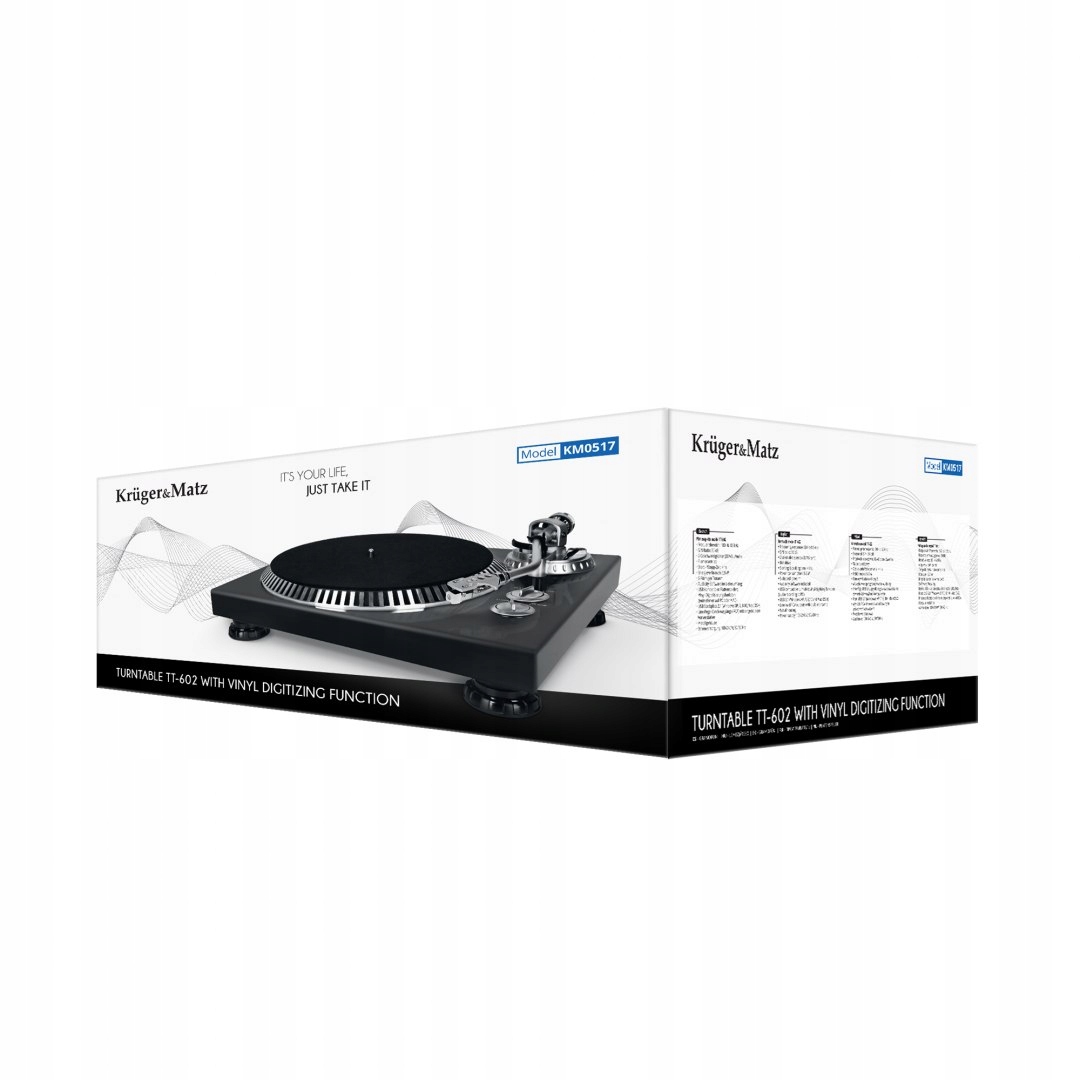 Gramofon Kruger&Matz model TT-602 Wysokość produktu 15.5 cm