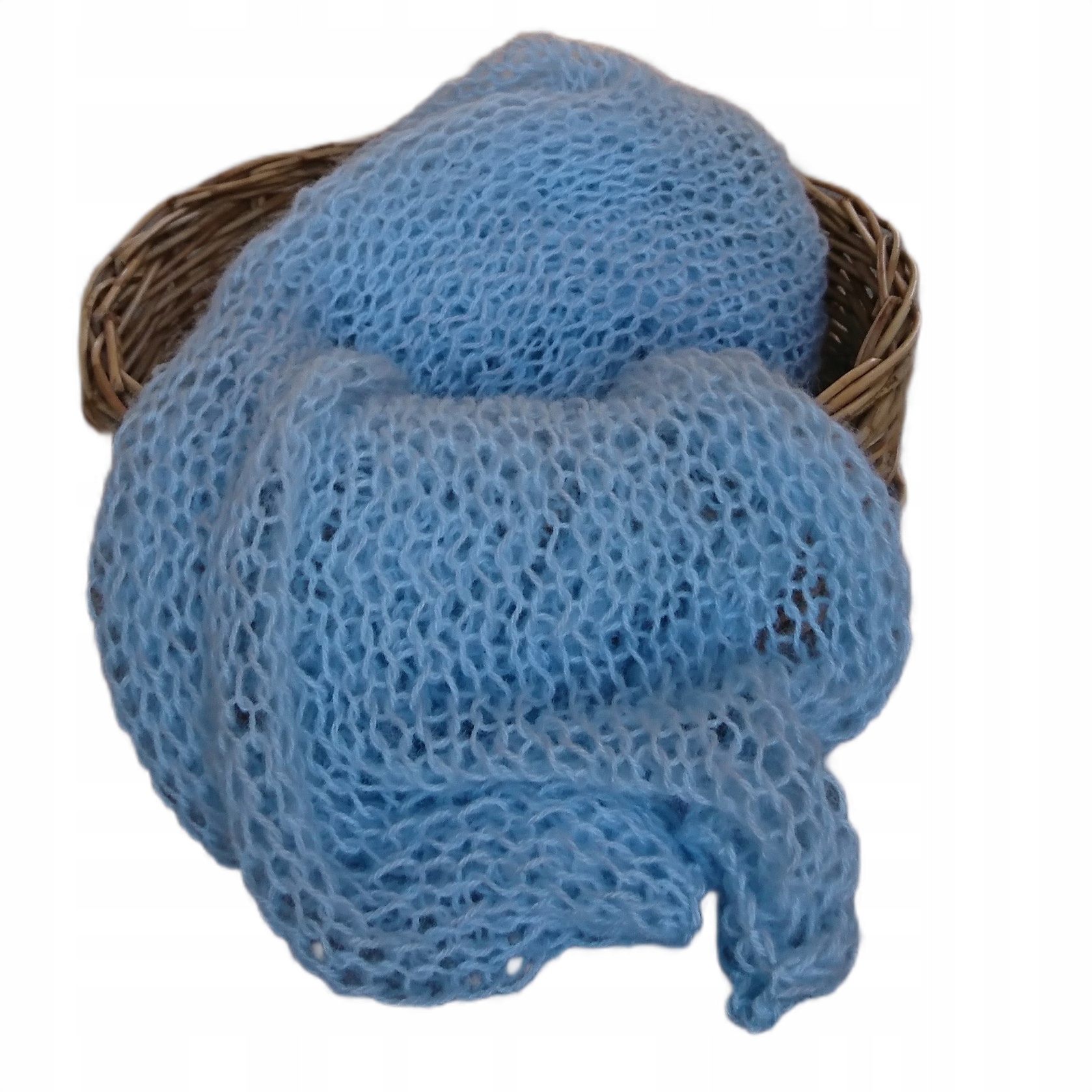 OWIJKA KOCYK DO SESJI FOTO NB 40 x 130 ANGORKA BŁĘKIT