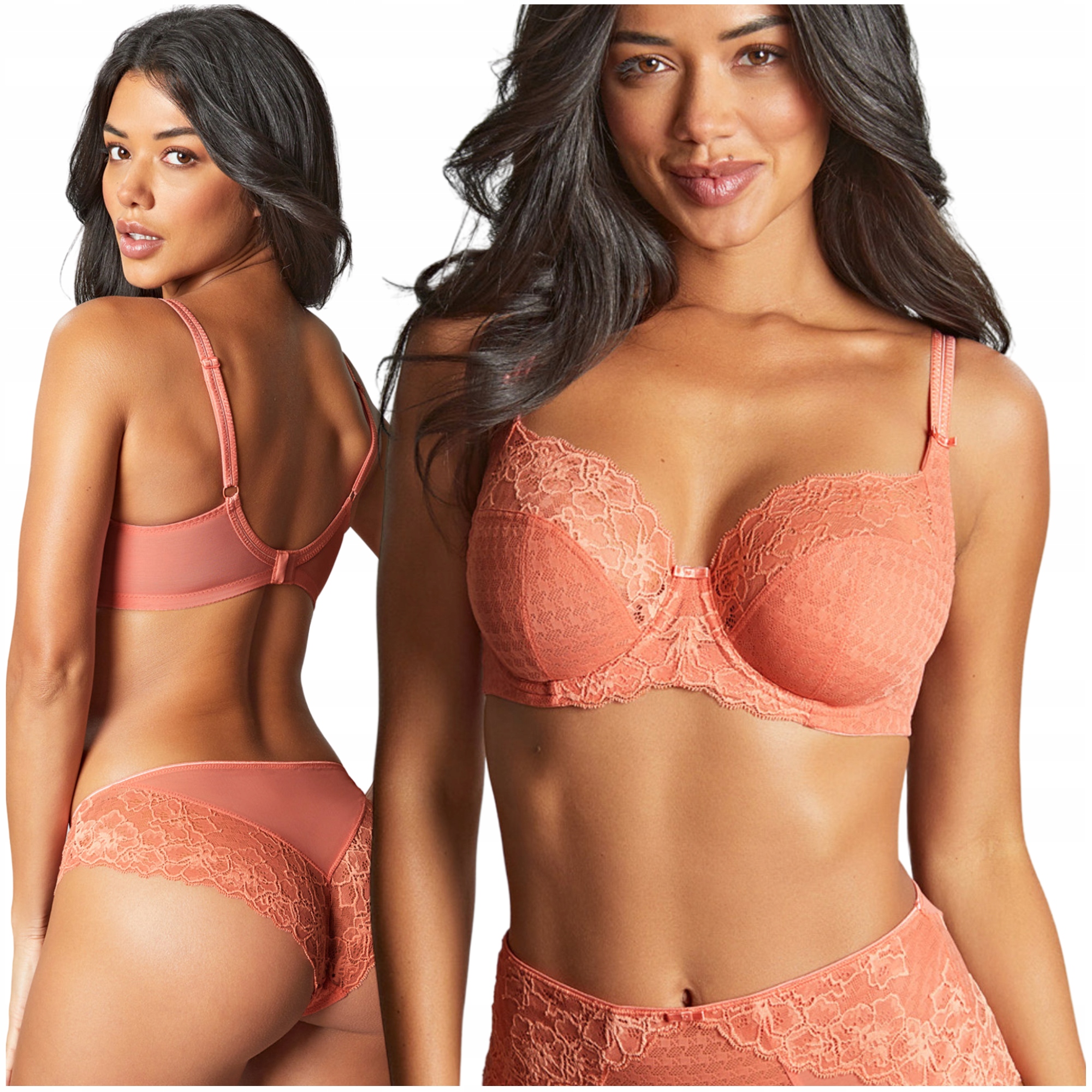 Podprsenka měkká, krajková podprsenka soft Panache Envy oranžová 38F/85G