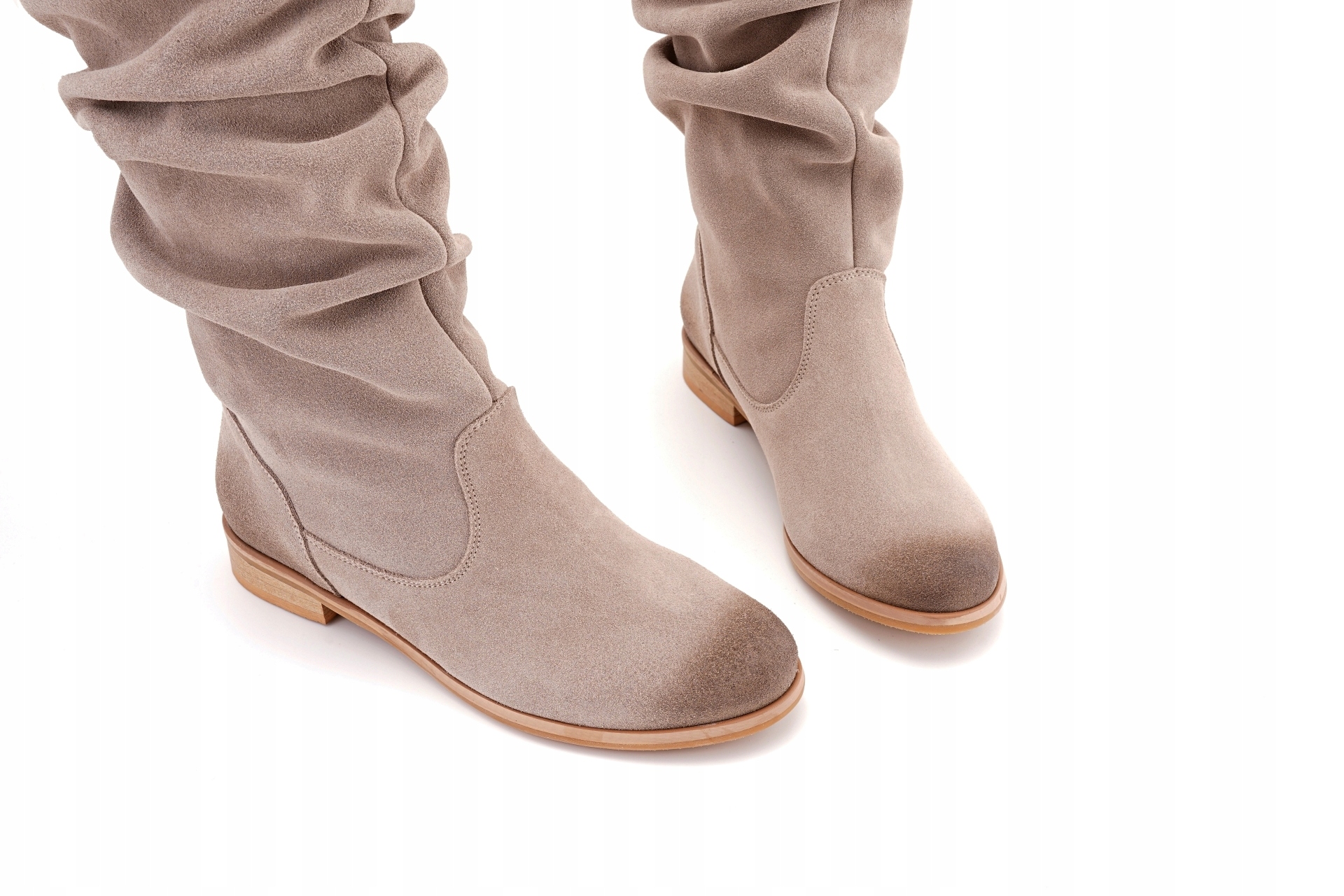 KOZAKI 38 DAMSKIE KLASYCZNE SKÓRA NATURALNA 3001 Kolor beżowy