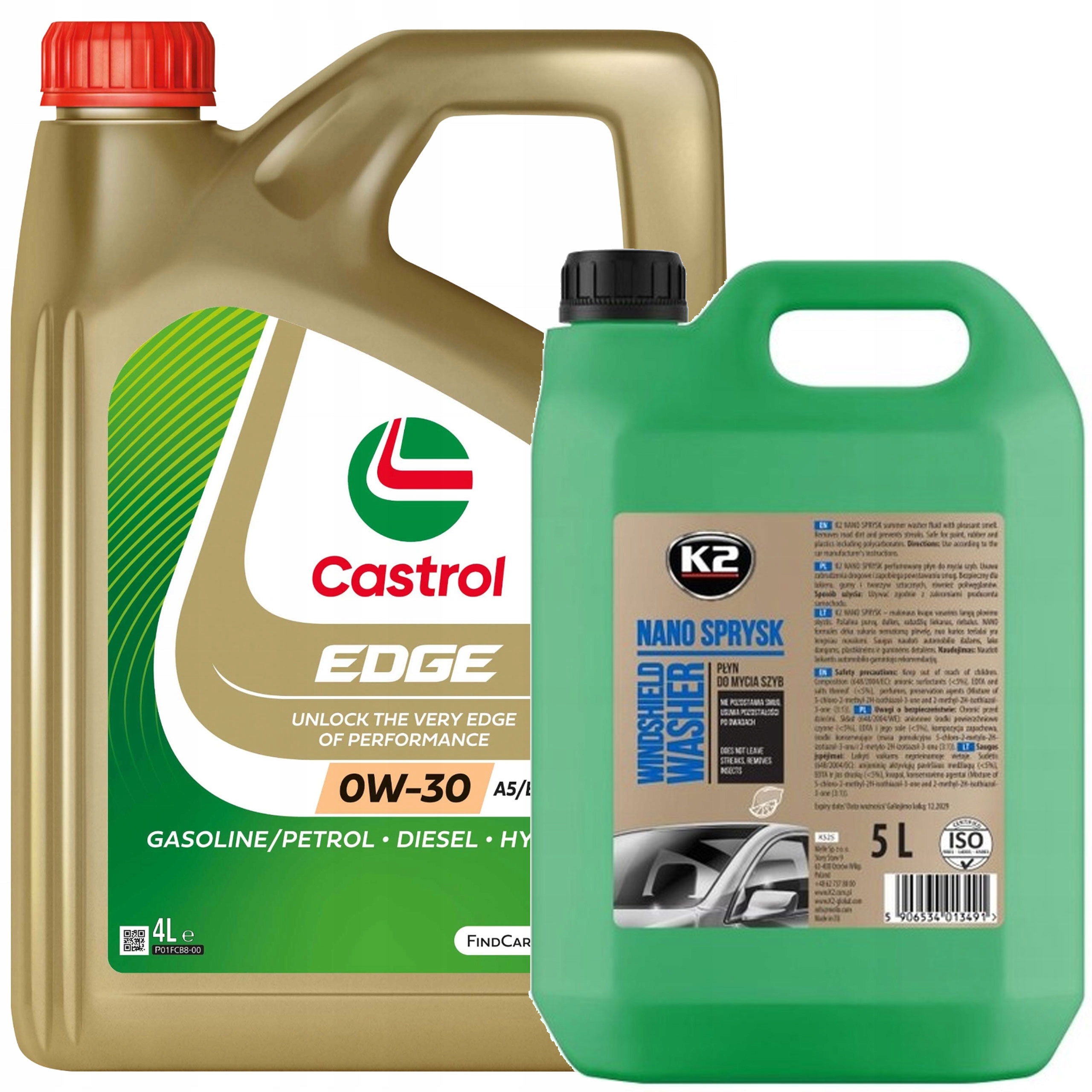 Castrol Edge Olej 0W-30 A5/B5 4L Tekutina pro letní postřikovače K2