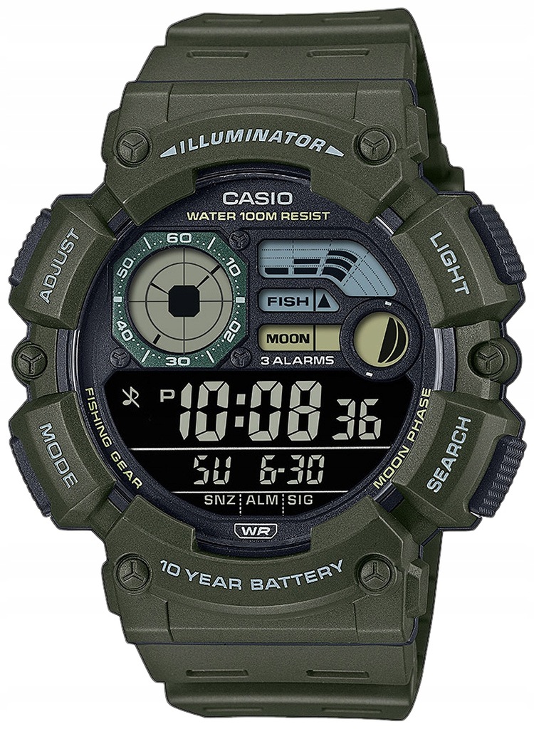 Sportovní hodinky Casio WS-1500H Alarm Stopky Fáze Měsíce Gravírování