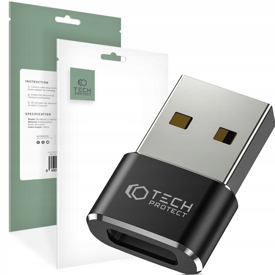 

Przejściówka, złącze Usb-a na Usb-c Tech-Protect