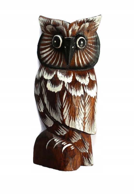 

Figurka Drewniana Sowa 17cm brąz Indonezja /668/