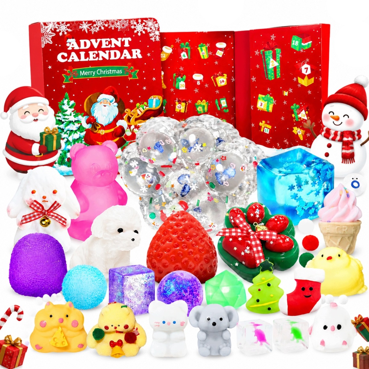 2026 Xmas Kalendarz Adwentowy Squishy,24d Countdown Fidget,Dzieci