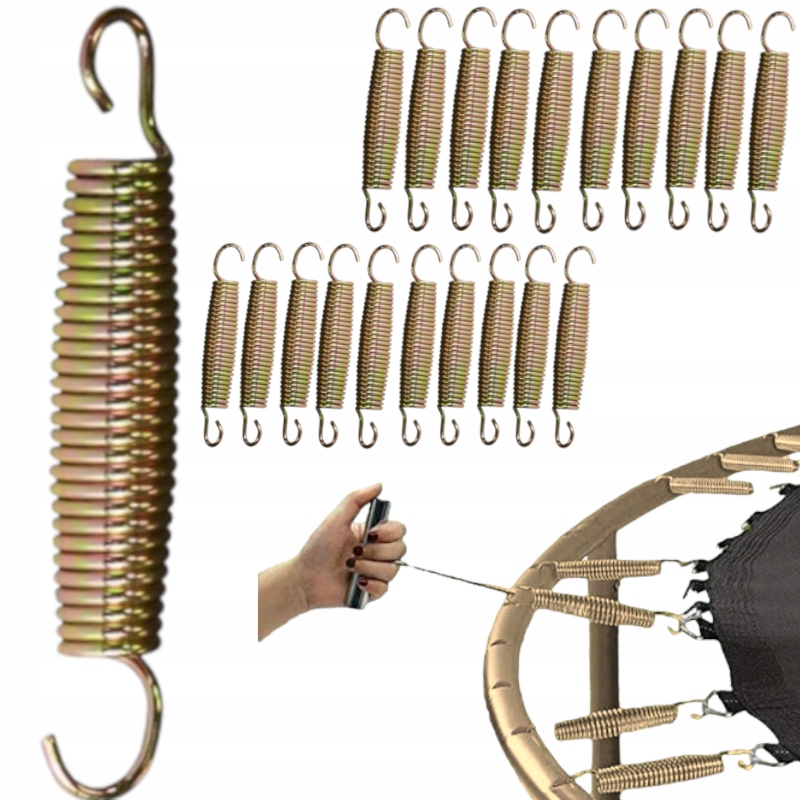 MOCNA SPRĘŻYNA DO TRAMPOLINY SPRĘŻYNY 16,5cm trampolin mocowania uchwyt x20