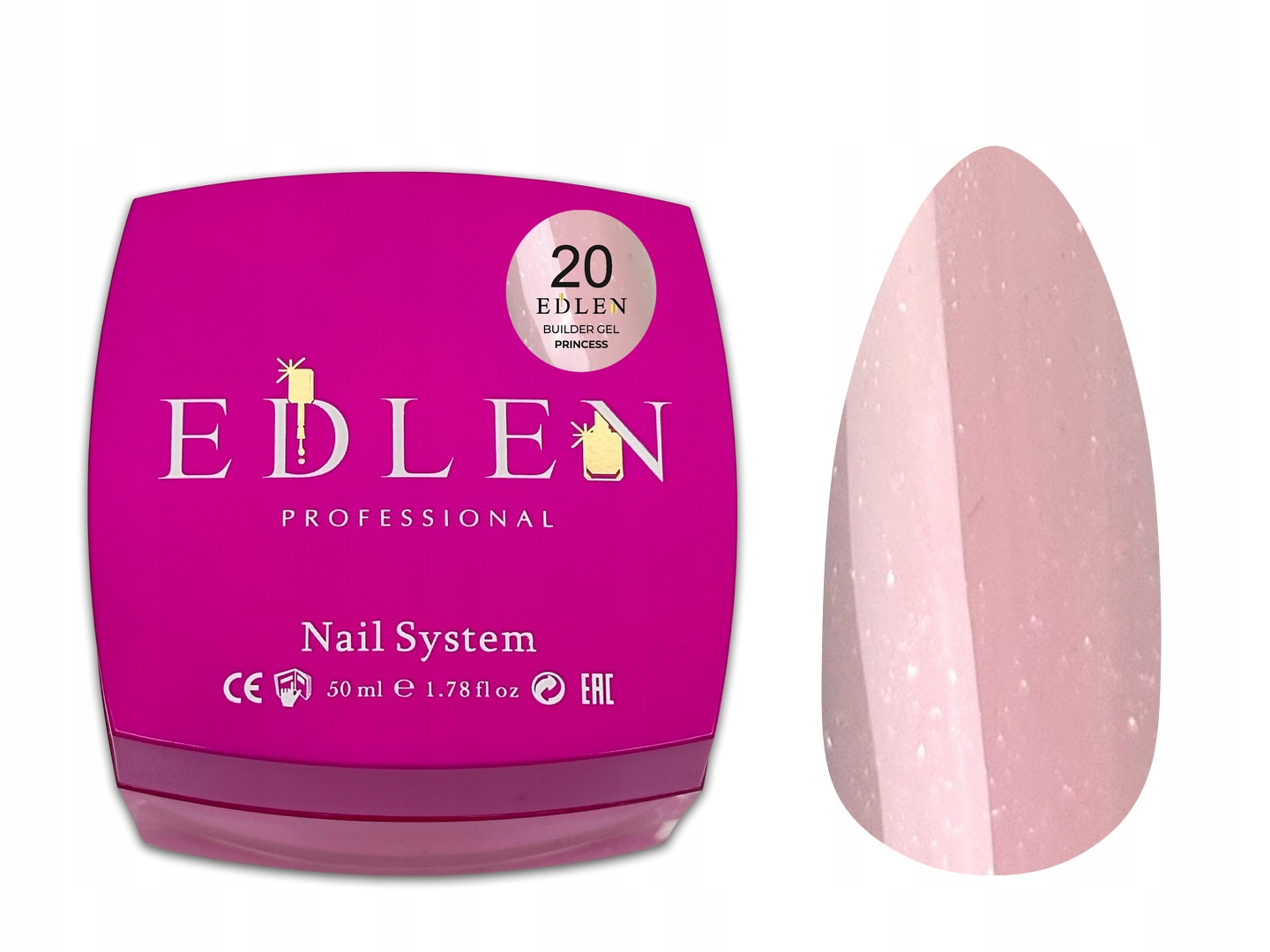 Builder Gel Princess 20 Żel Budujący Brokat Drobinki Różowy