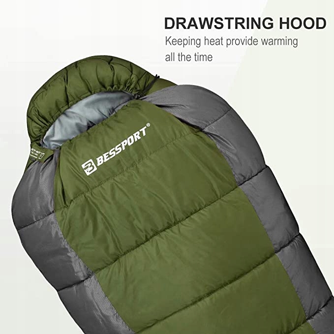 ŚPIWÓR KEMPINGOWY CIEPŁY LEKKI BESSPORT 3 PORY ROKU Model outdoor