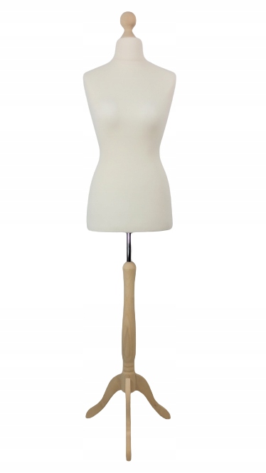 Krejčovská figurína 38 M ecru krémový eko prémiový stojan