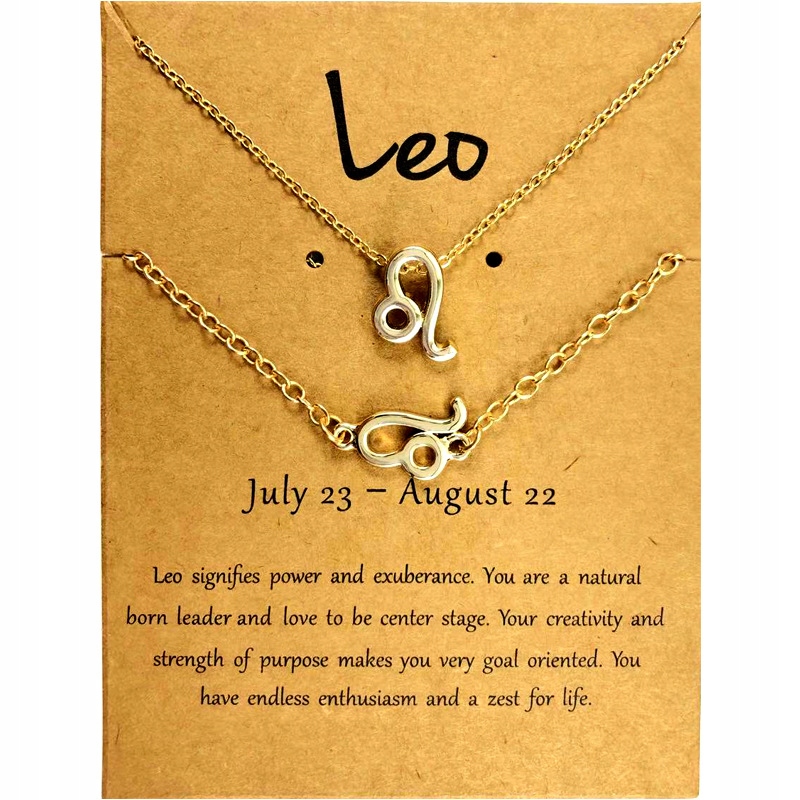 

Naszyjnik Bransoletka Zestaw Znak Zodiaku Złoty